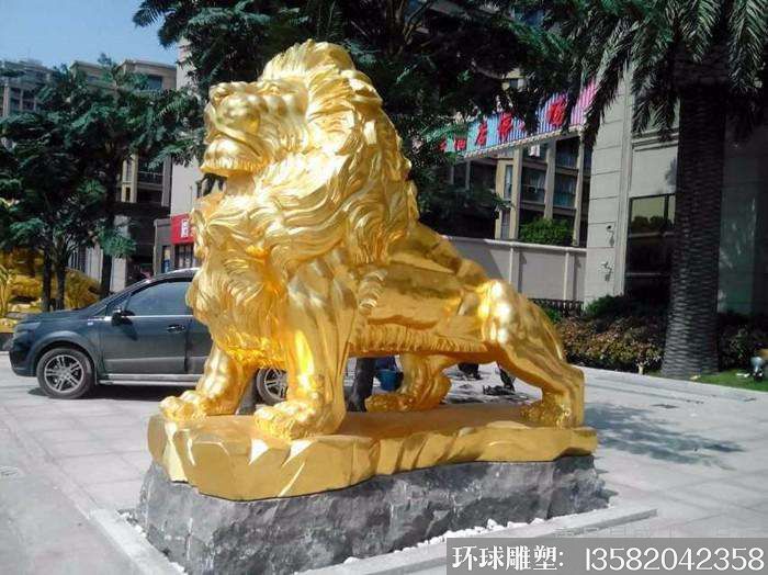 狮子铸铜雕塑 铜狮子雕塑图片 铜狮子雕塑厂家